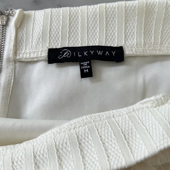 Off The Shoulder White Lace Mini Dress - Picture 9 of 10